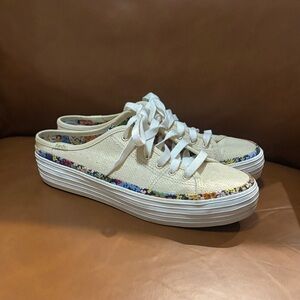 Keds with Rifle Paper company collab Women's Cream Slip-On Sneakers